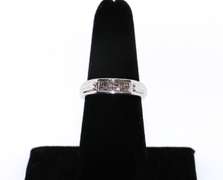 Contemporary 14kt White Gold Ring with Channel set Diamonds