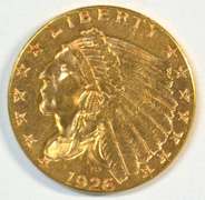 Super lovely 1926 US $2.50 Indian Gold Piece