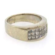 14k white gold diamond channel set band ring