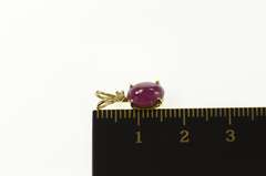 14K Yellow Gold 1.80 Ctw Oval Star Ruby Diamond Accent Pendant
