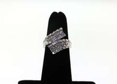 Contemporary 14kt White Gold Ring with Diamonds