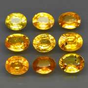 Glittering 3.86ct set of golden Songean Sapphires