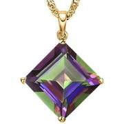 4.43 CT MYSTIC GEMSTONE 10KT SOLID GOLD PENDANT