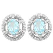1 1/5 CARAT BABY SWISS BLUE TOPAZ 925 STERLING SILVER EARRINGS
