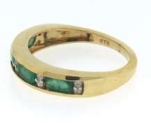 Attractive Yellow Gold Emerald and Diamond Ring
