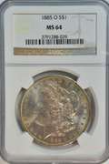 Nearly Gem BU 1885-O Morgan Silver Dollar. NGC MS64