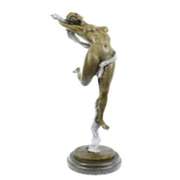 Nude Girl Leaping in Air Bronze Sculpture