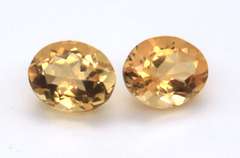 Stylish Pair of Oval Cut Citrine Gemstones, 6.68ct