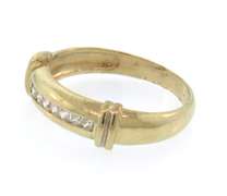 14k yellow gold diamond channel set band ring