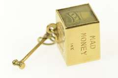 14K Yellow Gold Mad Money Cash In Case of Emergency Box Charm/Pendant