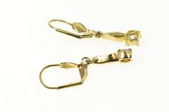 Base Metal Round Cubic Zirconia Dangle Drop Statement Earrings