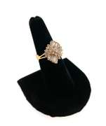 Unique Round & Baguette Diamond Cluster Ring in 14kt Yellow Gold