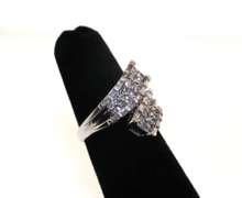 Contemporary 14kt White Gold Ring with Diamonds