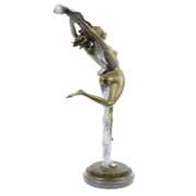Nude Girl Leaping in Air Bronze Sculpture
