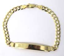 Handsome Yellow Gold Cuban ID Bracelet