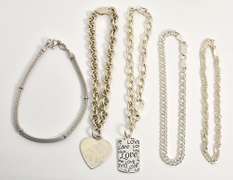 Diverse Group of 5 Sterling Bracelets