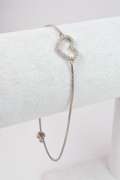 Sterling Silver Heart Anklet with Crystals
