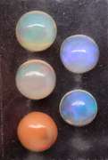 Pretty Set of 5 Round Cut Opal gemstones, 4.80cts