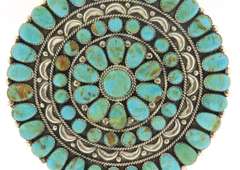 Signed Najavo Juliana Williams Turquoise Pin Pendant