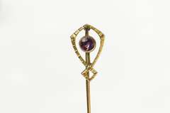 10K Yellow Gold Victorian Amethyst Orante Classic Stick Pin