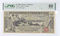 1896 $1 Silver Certificate PMG -40 Extremely Fine Good Embossing
