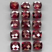 Double checker cut! 6.97ct violet red Rhodolite Garnet set