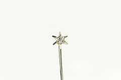 14K White Gold Retro Diamond Solitaire Classic Stick Pin