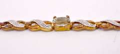 Gold Plated Sterling Silver Multicolored Gemstone Infinity Bracelet.