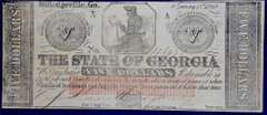 January 15th 1862 Milledgeville GA Five Dollars, Rare (red Protector Low Over Signatures) Uncirculated.