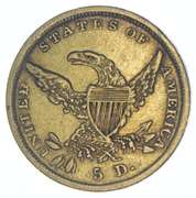 1838-D $5 Classic Head Gold Half Eagle - OBV Scratched