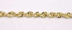 Brightly polished Rope Chain Bracelet in 14K Yellow Gold
