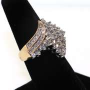 Striking 14kt Yellow Gold Diamond Cluster Ring