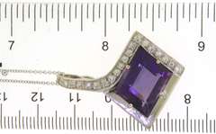 Master Piece Amethyst & Diamond Abstract Pendant on Chain