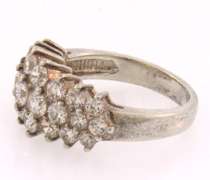 Sterling silver cluster ring with CZ