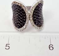 Wrap Style Ring with Crystal Accents in Sterling Silver