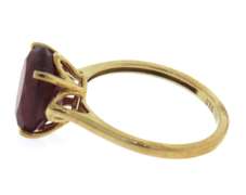 Handsome Yellow Gold Solitaire Ruby Ring