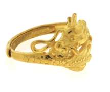 Handsome 24kt Yellow Gold Dragon Ring