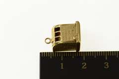 14K Yellow Gold Articulated 3D Slot Machine Spinning Charm/Pendant
