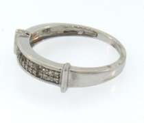 14k white gold round diamond channel set band
