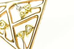 18K Yellow Gold 1.60 Ctw Pave Diamond Triangle Geometric Pendant