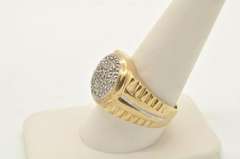 MENS 10 KT YELLOW GOLD DIAMOND RING