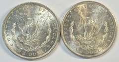 Choice BU 1885 & 1900-O Morgan Silver Dollars
