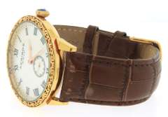 Akribox XXIV Engraved Scroll Bezel Design Watch w Leather Strap