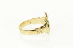 9K Yellow Gold Traditional Irish Celtic Claddagh Wedding Ring