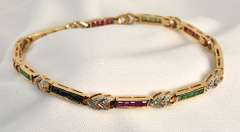 Colorful Ruby, Emerald, & Sapphire Bracelet