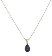 Set of Synthetic Alexandrite Pear Shaped Pendant and Earrings