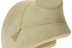 18K Yellow Gold 1.60 Ctw Pave Diamond Triangle Geometric Pendant