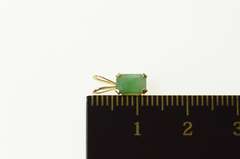 Gold Filled Emerald Cut Emerald Solitaire Simple Pendant