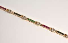 Colorful Ruby, Emerald, & Sapphire Bracelet