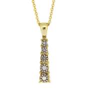 18k Gold Over Silver Graduating Diamond Accent Journey Pendant